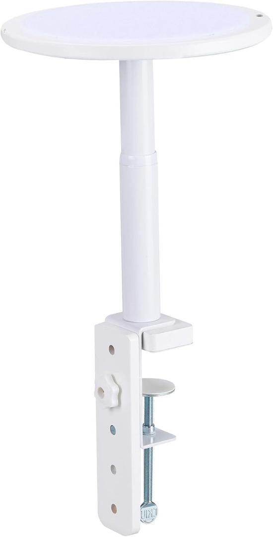 Adjustable Fan Holder for Dorm Room, Bunk & Lofted Bed, College & Office Essentials, Horizontal & Vertical Clamping, Adjustable Height & Distance Design (White)