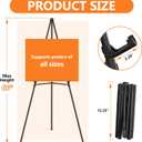 Easel Stand for Sign Portable,66" Art Easel Stand for Painting, Adjustable Metal Easels for Display,Wedding Signs, Posters-Black(2 Pack)