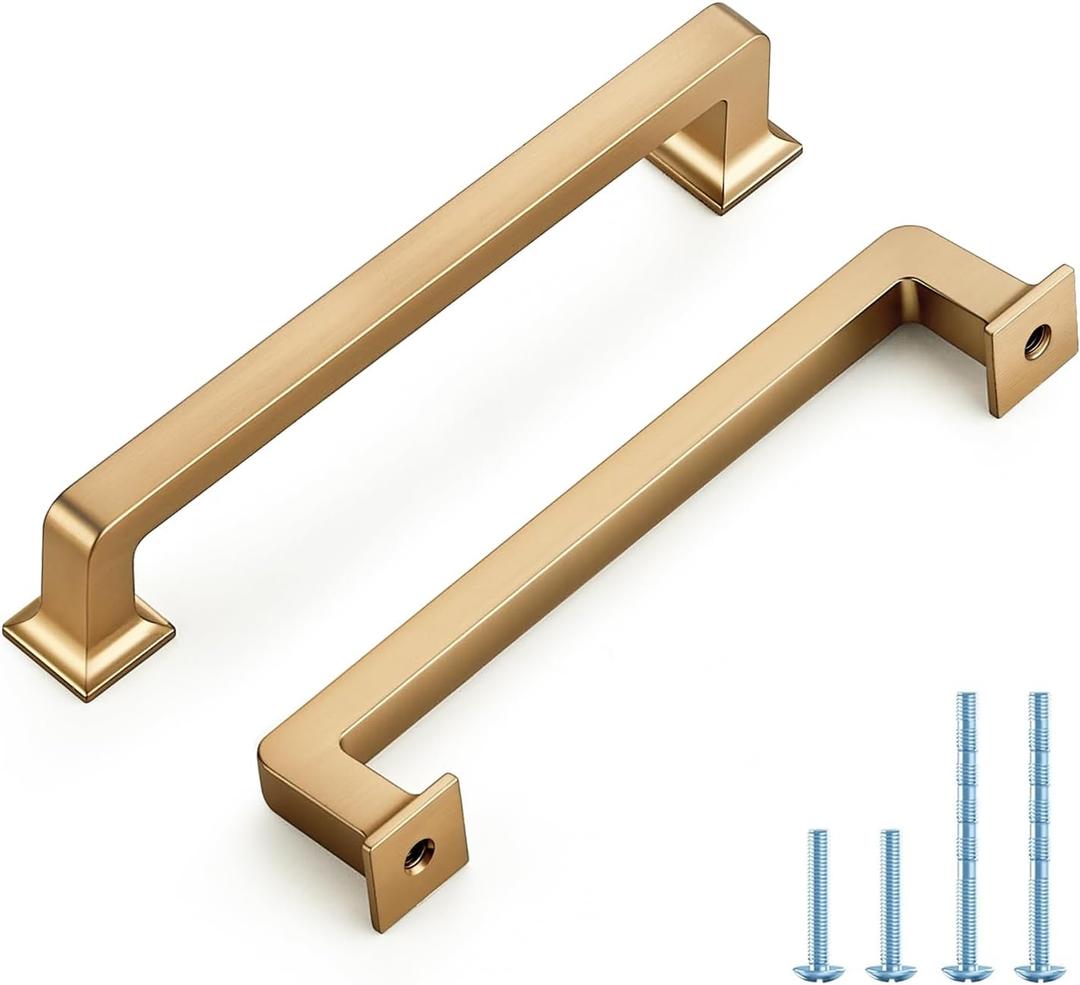 20 Pack 5 Inch Champagne Bronze Cabinet Handles Solid Zinc Alloy Pulls for Kitchen Cupboard & Drawer Hardware