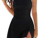 BMJL Women's One Piece Swim Dress Tummy Control Swimsuits Sporty Color Block Bathing Suit Cute Swim Suits 2026 M
