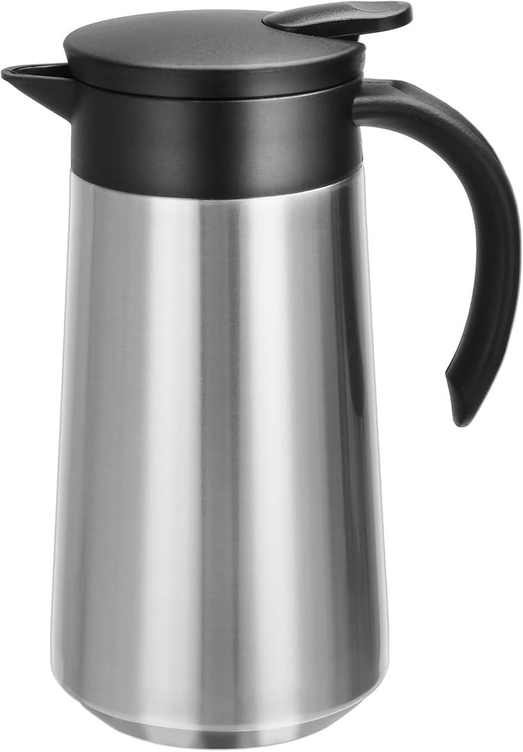 28oz Thermal Coffee Carafe Insulated Coffee Pot, Small Stainless Steel Coffee Carafes For Keeping Hot, Double Walled Insulated Vacuum Flask Pot for Tea Hot Water Coffee Beverage (Silver)