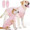 JOHNBOLIN Dog Recovery Suit, Spay Surgical Onesie for Female Dog After Surgery Anti-Licking, Pet Recovery Shirt for Male Dogs Alternative E-Collar&Cone (Camouflage Powder, Medium)