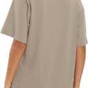 Kinglaman 4 Pack Oversized TShirts for Women, Short Sleeve Drop shoulders Plus Size Baggy Dry Fit T Shirts Tops Tees (L)