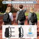 VECAVE School Backpack Black Waterproof Bookbag Casual Lightweight Travel Rucksack Daypack Backpacks for Men Women College High School Bags backpack for Boys Girls Teens