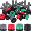 Patelai 32 Variable Arc Nozzle Pop-up Sprinkler Head Multicolor Adjustable 360 Degree Rotating Sprinkler Heads for Septic Nozzle Replacement for Garden Lawn Irrigation (4/10/15/17 Van)