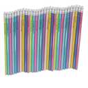 Pastel Wooden Pencils with Erasers, Pack of 50, Multi-Colour For Kids 