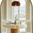 Arched Wall Mirror for Bathroom, 20"x30"-Ornate Decorative Bathroom Mirror with Beaded Metal Frame - Modern Distressed Hanging Wall Decor for Bedroom/Living Room/Entryway-Antique Gold Mirror