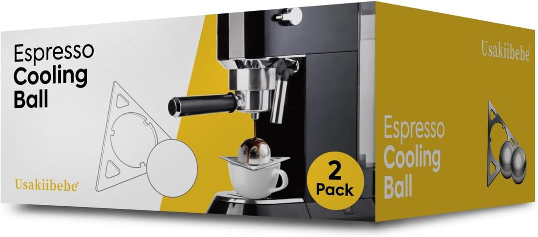 Espresso Cooling Ball, Stainless Steel 2 IN Lager Espresso Frozen Ball, Espresso Accessories Extract Brew Chilling Tool Chiller Gift for Man & Women (2)