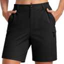 MAGCOMSEN Womens 7" Hiking Cargo Shorts Quick Dry Lightweight Golf Shorts with Pockets for Summer Casual Travel Outdoor Small