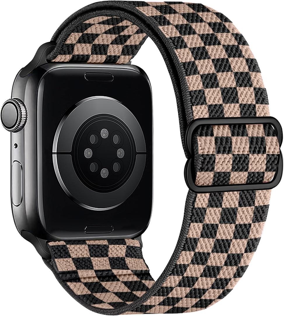 Stretchy Nylon Loop Bands Compatible with Apple Watch 38mm 40mm 41mm 42mm Adjustable Soft Elastics Strap Compatible with Apple Watch SE Ultra iWatch Series 8/7/6/5/4/3/2/1