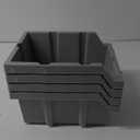 Store Heavy Duty Stackable Open Front Plastic Storage Container Bin 4 Pack