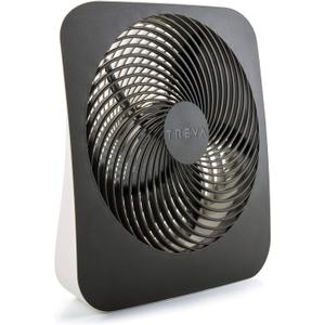Treva 10-Inch Portable Fan, Powered by Battery and/or AC Adapter - Desk Fan Air Circulating with 2 Cooling Speeds for Personal and Travel Use (Black) (OOS)