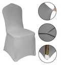 WELMATCH Silver Spandex Chair Covers - 50 PCS Wedding Banquet Events Party Universal Dining Decoration Stretch Elastic Chair Covers Good (Silver, 50)
