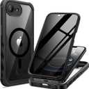 seacosmo for iPhone 17e 16e Case, Full Body Bumper with Built-in Tempered Glass Privacy Screen Protector and Camera Lens Protection, Compatible with MagSafe, Shockproof 17E 16E Phone Case, 6.1", Black