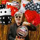 Dice and Poker Cards Casino Balloons Decorations, 14 Pcs Large Dice Casino Theme Balloons for Birthday Party Decoration, Texas Poker Parties Decor Game Night Las Vegas Themed Party Supplies