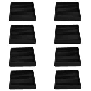 2x2 Square Rubber Furniture Caster Cups, Anti-Sliding Furniture Pads Bed Stopper Floor Protectors with Grip - Protect Any Flooring