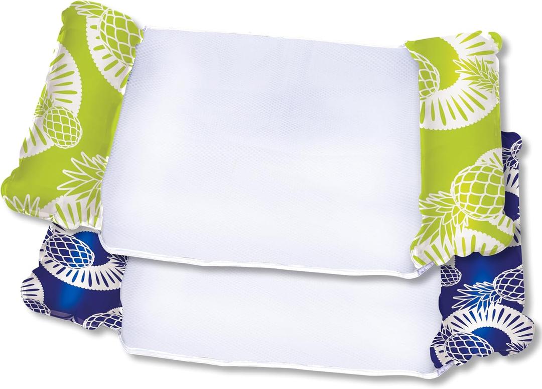 Waterlife 4-in-1 Pool Hammock 2-3-4 Packs, Inflatable Pool Chair Float, Water Hammock (Saddle, Lounge Chair, Hammock, Drifter), Multiple Colors (Navy Blue & Green)