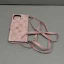 Buleens for iPhone 13 ProMax Wallet Case for Women  with Card Holder for iPhone 13 ProMax Flip Case Leather Crossbody Cute Aesthetic i Phone 13ProMax Case with Strap for Girls Girly, PK Line Flower