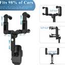 Car Phone Holder Mount, Rear View Mirror Phone Holder, Rotatable and Retractable Phone Holders for Your Car Compatible with iPhone Samsung All 4-7 Inch Cell Phones