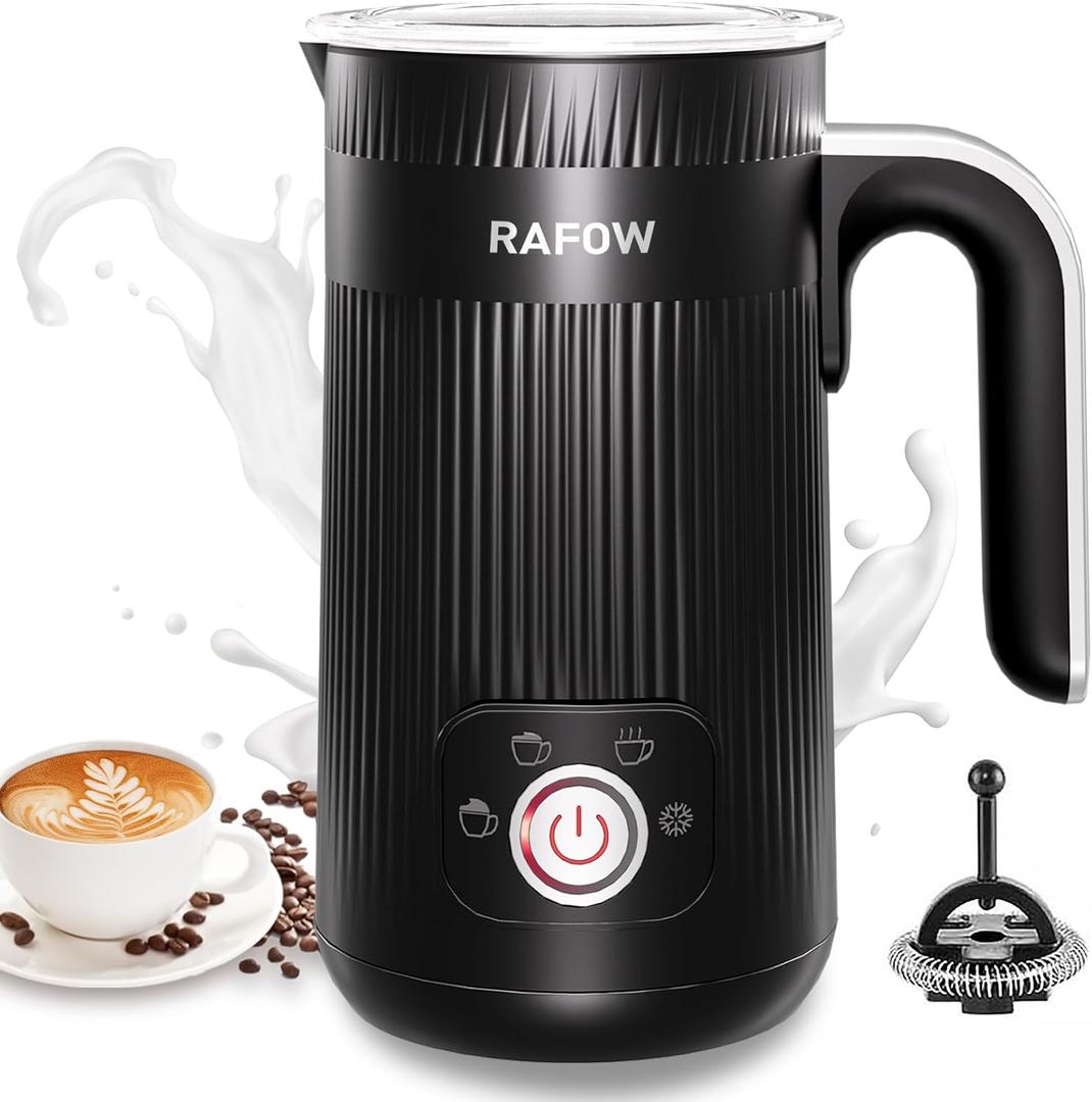 4 in 1 Electric Milk Frother: Automatic Milk Steamer Large Capacity Hot & Cold Coffee Foam Froth Maker, Milk Warmer Foamer for Latte, Cappuccino, Hot Chocolate (350mL-Magnetic)