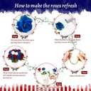 48Pcs Roses Artificial Flowers Bulk Red White and Blue Flowers 4th of July Long Stem Fake Silk Roses Flowers Patriotic Roses Flowers for Home Decor Memorial Day Independence Day Table Centerpiece