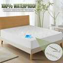 Utopia Bedding Waterproof Mattress Protector Queen Size Bed, Premium 200 GSM Bamboo Viscose Cooling Mattress Cover, Soft and Breathable, Fitted Style with 17 Inches Deep Stretchable Pockets