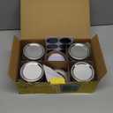 JoyJolt 8 Oz Mason Jars With Lids, Labels and Measures! 4-Pack Wide Mouth Mason Jars, Glass Jar with Lid and Band. Airtight Canning Jars, Overnight Oats Jars, Salad Jars, Sourdough Starter Jar