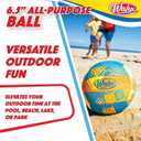 Wahu 100% Waterproof All-Purpose Pool Ball for Beach Volleyball, Soccer, and More, 6.5" Round Water Ball for Beach and Pool Sports Games