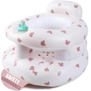Upgraded Inflatable Baby Seat for Babies 3-36 Months, Inflatable Baby Chair Sit Me Up Floor Seat for Baby, Back Support Baby Seats for Infants for Sitting Up with Built in Air Pump (Bear)