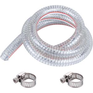 3.3FT 3/4" ID x 1" OD Steel Wire Suction Hose PVC Reinforced Tubing High Pressure Flexible Vinyl Hose Heavy Duty Clear Vacuum Suction Tube for Dust Collection Drain Fuel