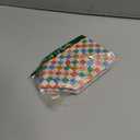 Retro Leather Tissue Box Holder Colorful Checkerboard Tissue Box Cover Facial Paper Case Organizer Cube Napkin Dispenser for Bathroom Vanity Countertop Night Stand Office Car