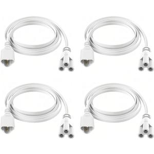 SHOPLED 6FT Male-to-Female Extension Connection Cords for T5 T8 LED Shop Lights, 1.8 Meter Connecting Wire Linkable Integrated Tube Ceiling Lights (4-Packs)