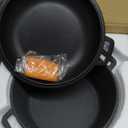 P&P CHEF 5Qt Dutch Oven Pot for Bread Baking (Black), 2 In 1 Round Cast Iron Dutch Oven with Lid Set, Skillet & Pot for Roasting Braising Stewing Frying Simmering, Multi Stoves & Oven Safe