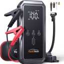 YaberAuto 9-in-1 Jump Starter with Air Compressor 5500A 150PSI Portable Car Battery Jump Starter (All Gas/10L Diesel), 12V Jump Box Car Battery Jumper Starter Portable with Jumper Cables, 160W DC Out