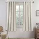 DriftAway Farmhouse Linen Blend Blackout Curtains 63 Inches Long for Bedroom Vertical Striped Printed Linen Curtain Thermal Insulated Lined Treatments for Living Room 2 Panels W52 x L63 Gray