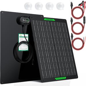 SUNER POWER Waterproof 30W 12V Solar Battery Charger & Maintainer PRO, Built-in UltraSmart MPPT Charge Controller, 12 Volt Solar Panel Trickle Charging Kits for Car Automotive Boat Marine RV Trailer
