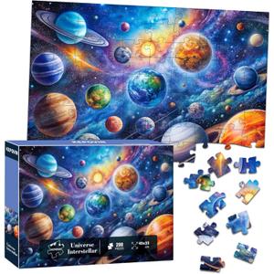 Puzzles for Kids Ages 6-8 8-10 Year Old, Solar System Planets 200 Pieces Jigsaw Puzzles for Kids Ages 10-12, Learning Educational Toys for Boys and Girls Ages 6 7 8 9 10 11 12 Year Old