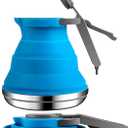 Geiserailie 1.5l Portable Collapsible Kettle Camping Pot Collapsible Tea Kettle for Hiking Travel and Outdoors (Blue)