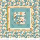 Chinoiserie Magnolia Blue Mahjong Mat 31.5 x 31.5 in, Traditional Oriental Chinese White Floral Anti Slip and Noise Reduction Game Table Cover for Mahjong Dominoes Card Board Tile Games