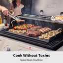 Utheer 25" x 16" Pre-Seasoned Nonstick Cast Iron Griddle for Gas & Charcoal Grills Universal Flat Top with Grease Groove, Reinforced Ridges & High Sidewalls, Great for Parties, Camping & Tailgating