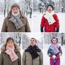 Heated Scarf for Women Rechargeable Heated Shawl with 8000 mAh Battery 3 Heating Levels Neck Warmer for Winter (One Size, Black)