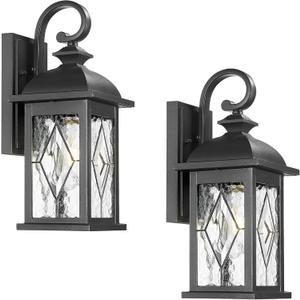 Outdoor Lights for House 15 Inch Outdoor Wall Sconce Matte Black Finish Outdoor Porch Light for Front Door Garage 2 Pack E26 Socket