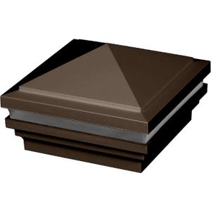 Fiberon 4x4 Pyramid Top Post Cap Halo Light - Simply Brown