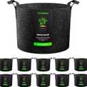 VIVOSUN 10-Pack 25 Gallon Grow Bags, Reinforced Planter Fabric Pots for Gardening Black