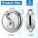 10Pcs Padlocks with 20 Keys, 2-3/4 Inch Wide Body Stainless Steel Heavy Duty Locks Waterproof & Rustproof Lock with 3/8 Inch Shackle for Outdoor Use Storage Unit Sheds Garages