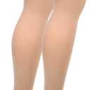 Truform Women's Compression Stockings, 20-30 mmHg, Thigh High Length, Open Toe, Opaque, Beige, Medium
