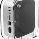 Acrylic Vertical Desktop Stand for Mac mini 2024, Upright Desk Holder Compatible with Mac mini M4 / M4 Pro, Space Saving, Heat Dissipation, Easy Access to Power Button (Clear)