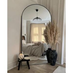 CQHVKQ 76"× 34" Full Length Mirror with Stand Large Arched Floor Mirror Full Length Oversized Full Body Mirror for Bedroom Living Room and Walk-in Closet（Black）