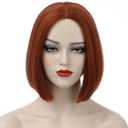 Ginger Wig Bob Wig Short Straight Hair Wigs Middle Part for Women Synthetic Heat Resistant Halloween Costume Party False Hair Wig (10 Inch)