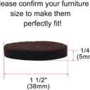 uxcell 60pcs Felt Pads Round Dia 1 1/2" Self Stick Anti-scratch Pads Reduce Noise for Furniture Leg Floor Protector Brown